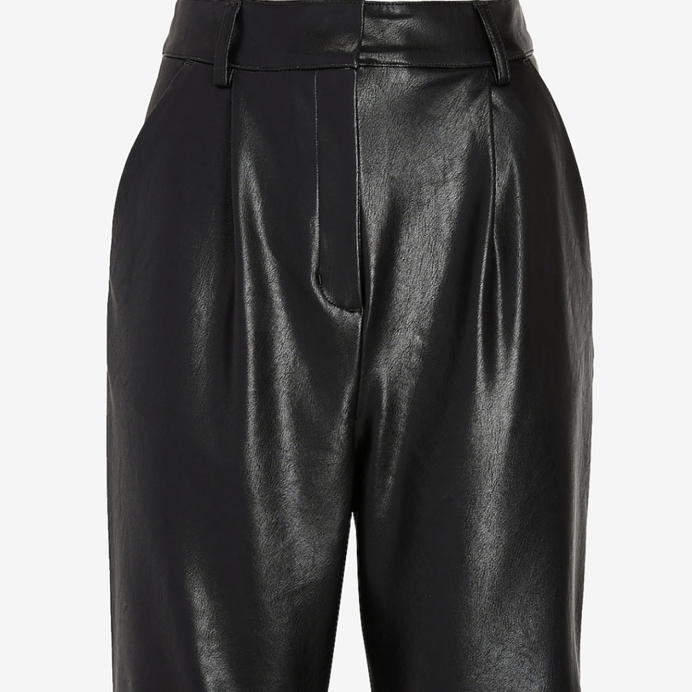 Express High Waisted Faux Leather Bermuda Shorts